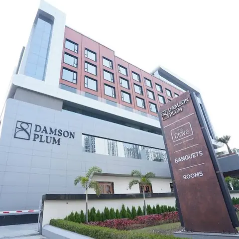 Hotel Damson Plum building and signage